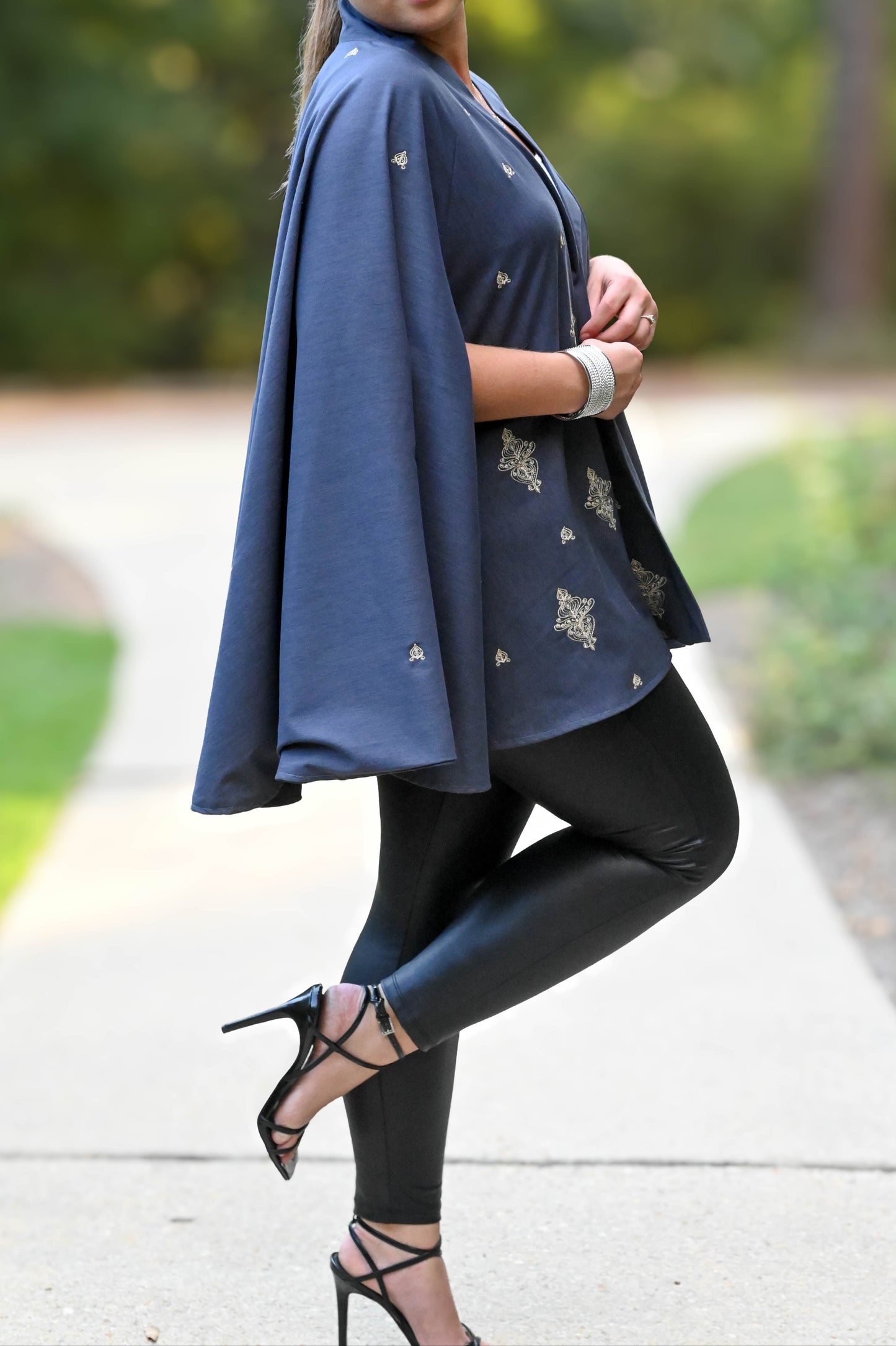 Denim Blue & Silver Cape