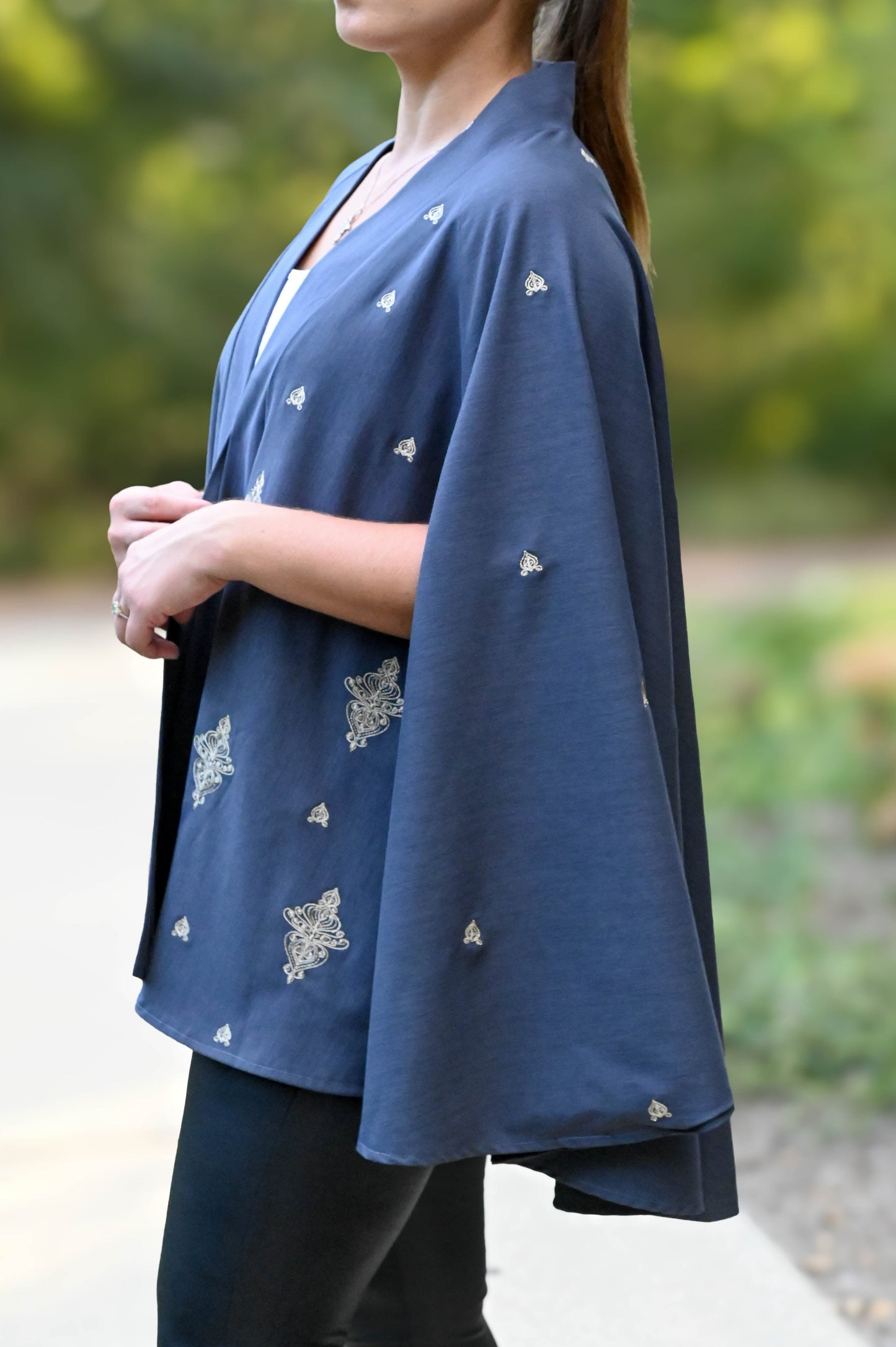 Denim Blue & Silver Cape