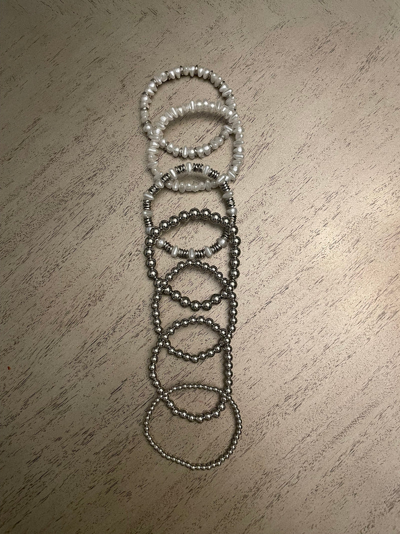 Silver Beaded Bracelet