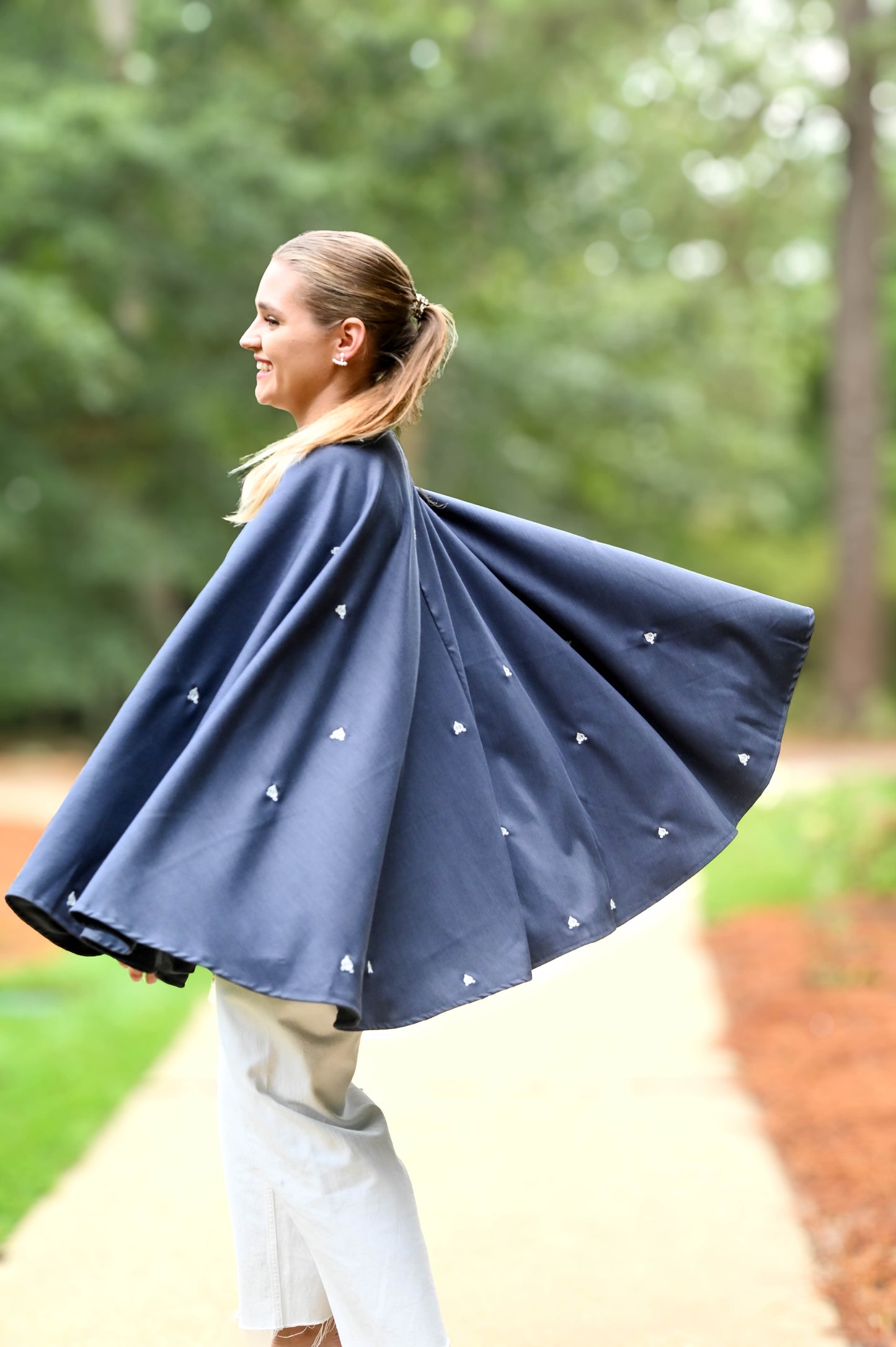 Denim Blue & Pink Cape