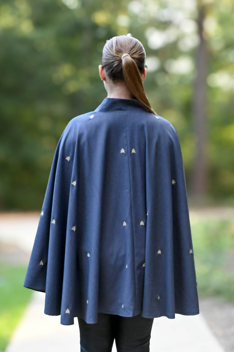 Denim Blue & Silver Cape