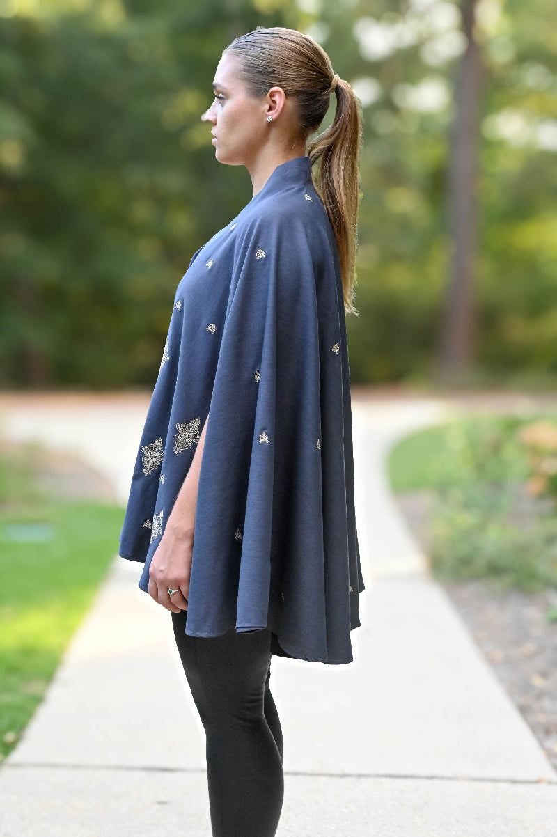 Denim Blue & Silver Cape