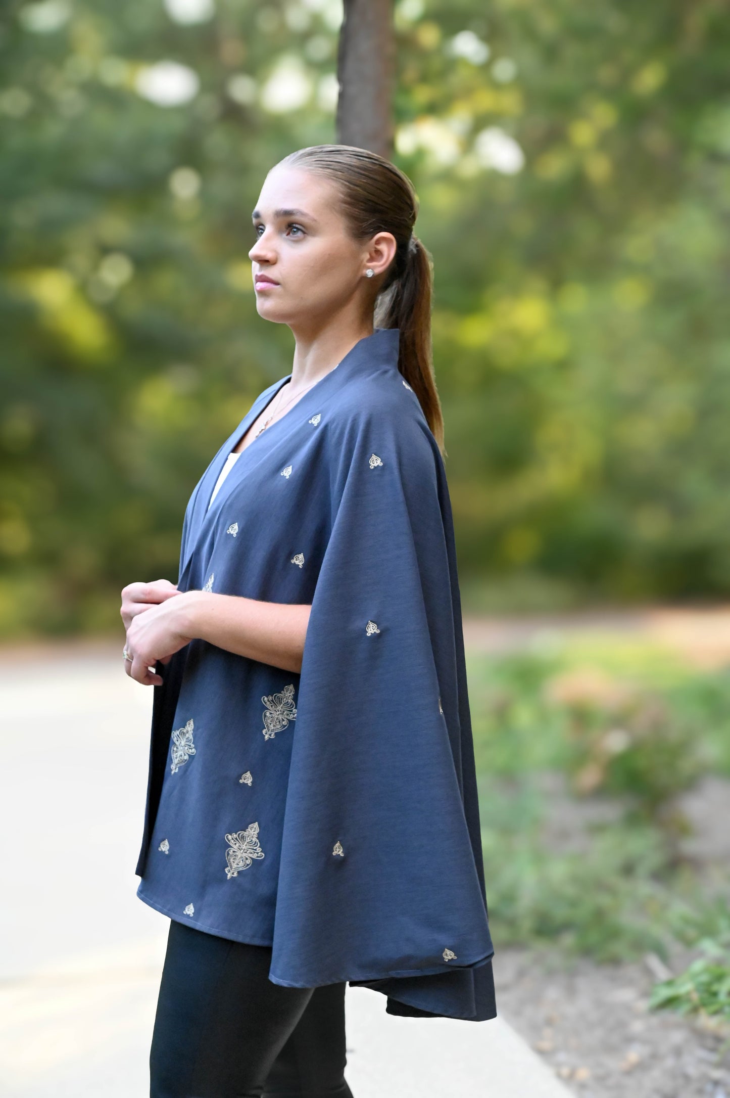 Denim Blue & Silver Cape