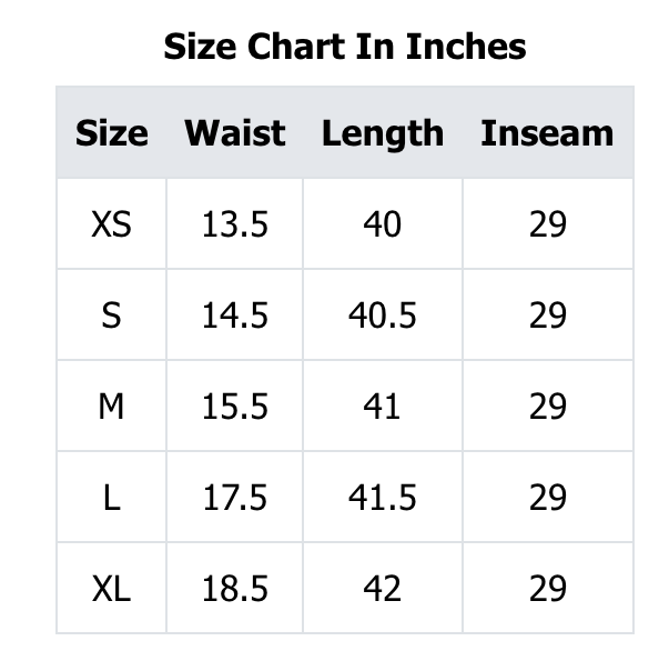 Fara Size Chart