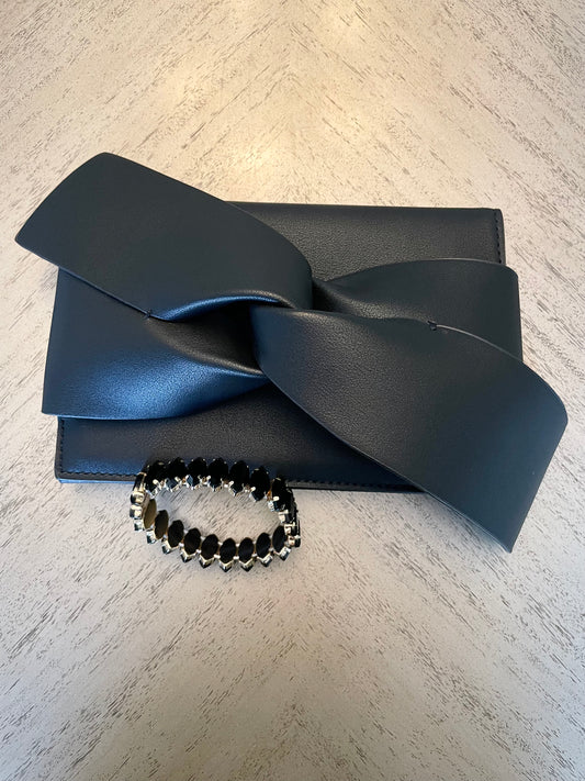 Black Clutch and Bracelet Gift Set