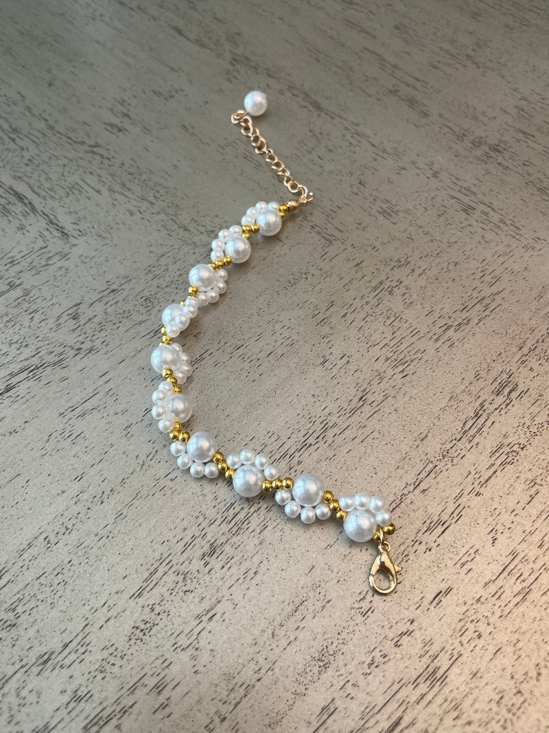 White Pearl Beaded Bracelet