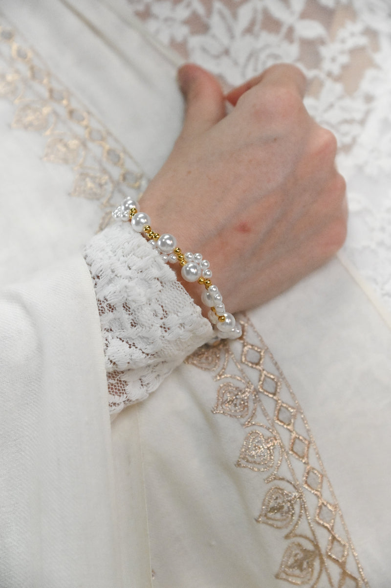 White Pearl Beaded Bracelet